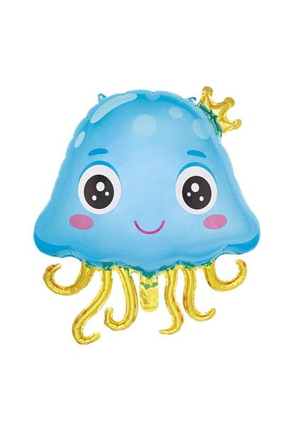 booddie Jellyfish Blue Foil Balloon