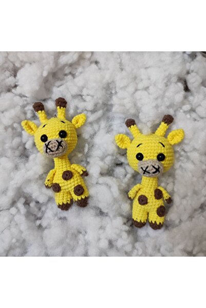 ELMASINEMEĞİ Tatlı sevimli zürafa anahtarlık organik oyuncak(1 adet)