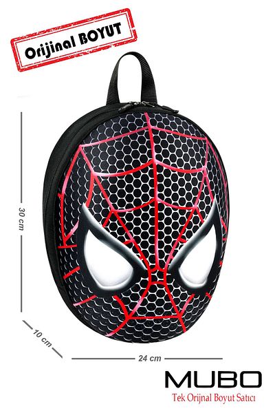 MUBO 3D Embossed Printed Boy's Spiderman Kindergarten Bag