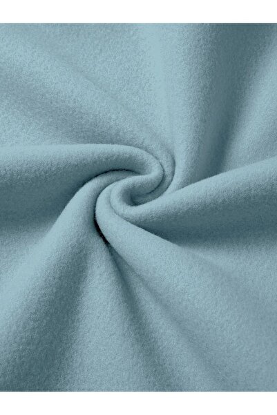 FECCY Unisex Kadın/Erkek Bebe Mavisi Dijital Şirin Kedi Baskılı Oversize Bisiklet Yaka Pamuklu Sweatshirt