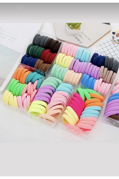 Monalisa Women's Set of 100 Colorful Hair Rubber Hairpins
