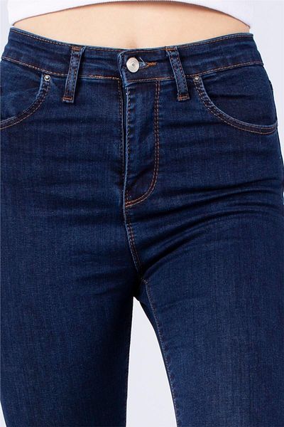 DRC trend Blugi de damă albastru închis super skinny, flexibili din denim Lycra