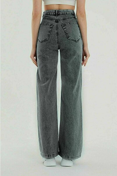 DRC trend Julyana Ash Gray Smoked Power Lycra Super High Waist Casual Jeans Palazzo Trousers