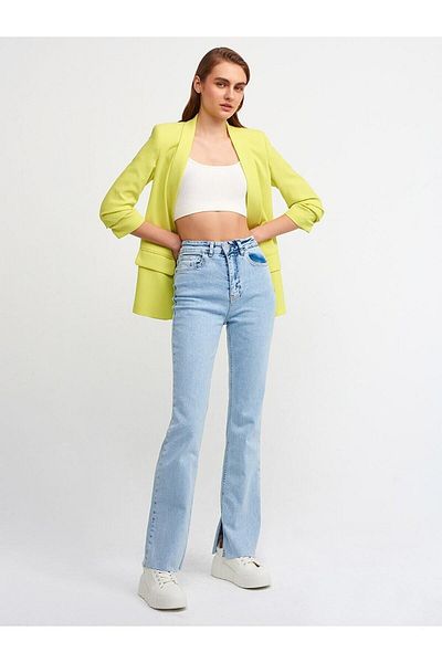 DRC trend Nova Its Blue Snow Slit Lycra Pantaloni largi cu talie super înaltă