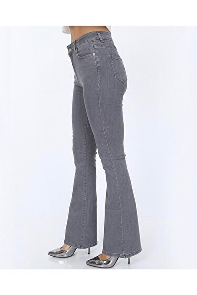 DRC trend Cocu Black Flared Leg Denim Trousers High Waist Spanish Jeans Compact