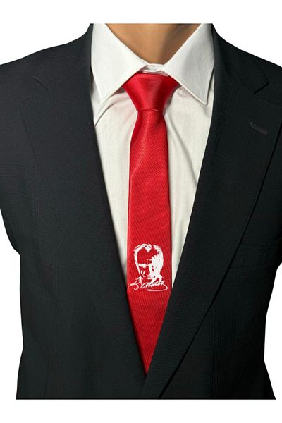 HARES Ataturk and His Signature Printed Custom Tie