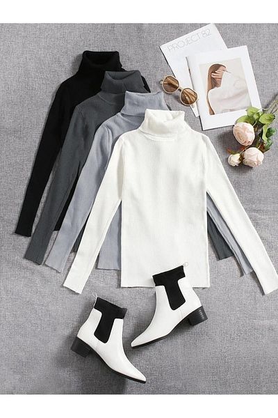 Sashaa Collection 4-piece Unisex Cotton Turtleneck Slimfit Sweater Set