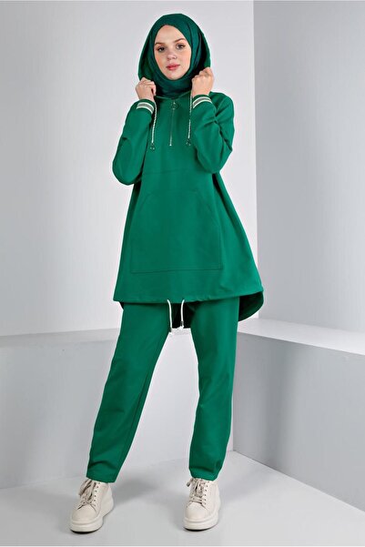 Alvina Hooded Ribbed Double Tracksuit Set - 43343