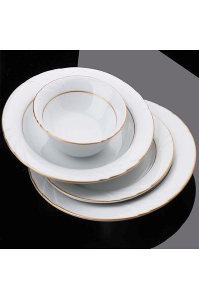 Güral Porselen Mat Gilded Serving Plate 12 Pieces