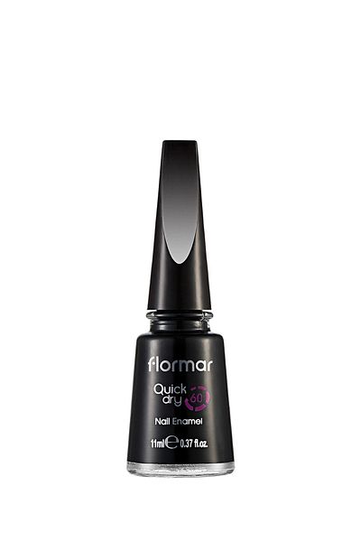 Flormar Hızlı Kuruyan Oje (SİYAH) - Quick Dry Nail Enamel - Qd10 Black Minimalism - 8690604234042