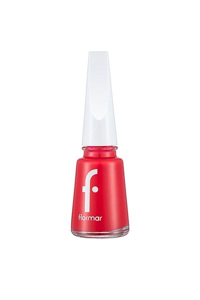 Flormar High Pigmented Shiny Finish Nail Enamel - Nail Polish Fne-377 Red Coral