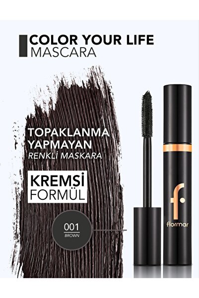 Flormar Dolgunluk ve Hacim Veren Renkli Maskara (Kahverengi) - Color Your Life Mascara - 001 - 8690604628469