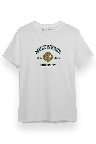 Tshirthane Doctor Strange Multiverse University Λευκό κοντομάνικο ανδρικό μπλουζάκι