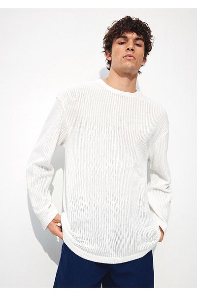Mavi Λευκό μακρυμάνικο μπλουζάκι Loose Fit -0612326-80194
