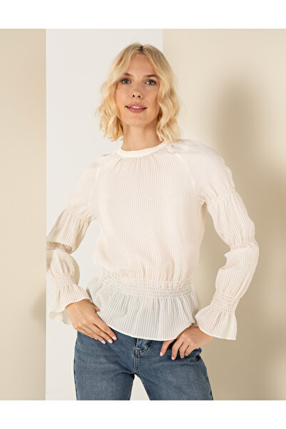 Pierre Cardin Ecru Comfort Fit Blouse 50254162 -Vr019