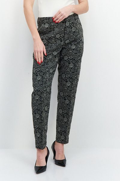 Scotch & Soda Women Regular Fit Textured Pant, Black/white