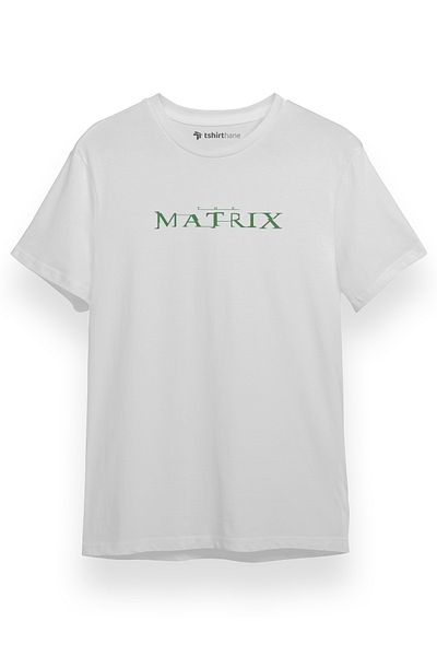Tshirthane Ανδρικό μπλουζάκι με λογότυπο Matrix Λευκό κοντομάνικο