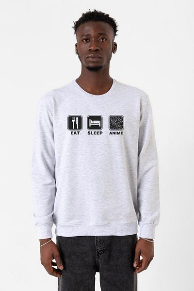 Tshirthane Ανδρικό φούτερ Eat Sleep Anime Karmelange 2ip