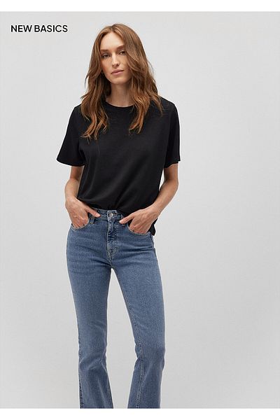Mavi Μπλουζάκι Black Crop Crew Neck - Loose Fit 1612714 -900