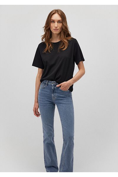 Mavi Μπλουζάκι Black Crop Crew Neck - Loose Fit 1612714 -900