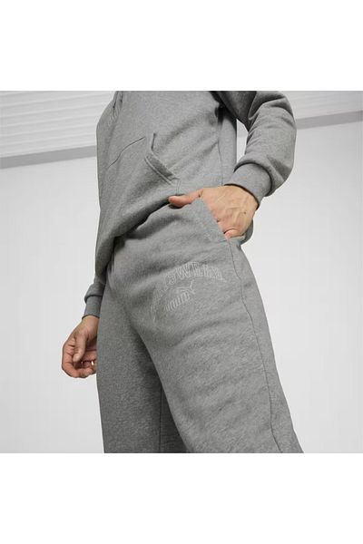 Puma بنطال رياضي رمادي اللون للرجال من Essentials Logo Lab