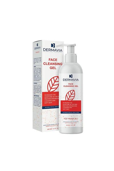 Dermavia جل غسول الوجه بحمض اللاكتيك 200 مل - مضاد لحب الشباب، مرطب وفعال