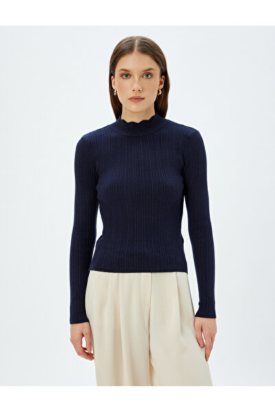 Koton Pulover de tricotaj ușor, slim fit - guler vertical, mânecă lungă