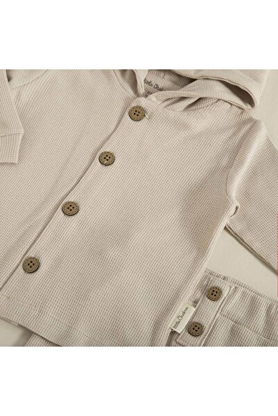 Chakra Organic Kapuşonlu Waffle Eşofman Takımı Taş