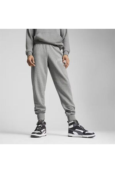 Puma بنطال رياضي رمادي اللون للرجال من Essentials Logo Lab