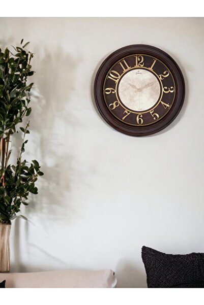 Galaxy Premium Eskitme Kabartma Kadranlı 50 cm Duvar Saati Kahve