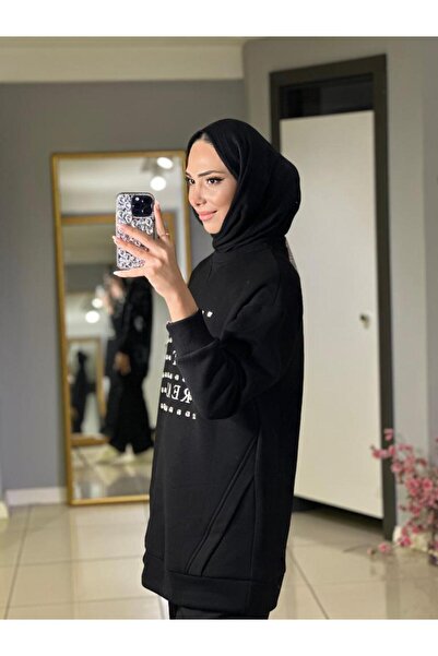 Moodbasic PEARLED TUNIC WITH STONE WRITTING INSIDE