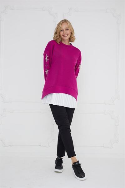 Moodbasic تونيك مطرز باللؤلؤ