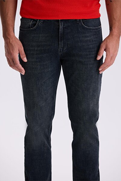 Jakamen Navy Blue-1 Slim Fit Washed Tumbled Cotton Narrow Fit Jean Jeans