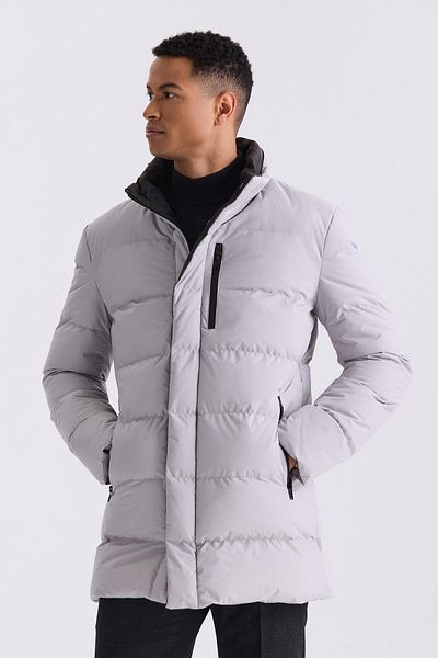 Jakamen Χειμερινό πουπουλένιο παλτό με φερμουάρ Stone Regular Fit Judge Collar