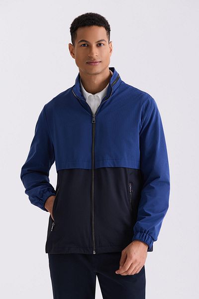 Jakamen Μπλε Comfort Fit Judge Collar Εποχιακό παλτό