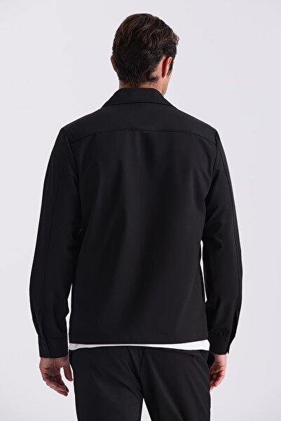 Jakamen Siyah Slim Fit Berberi Yaka Spor Takım Elbise