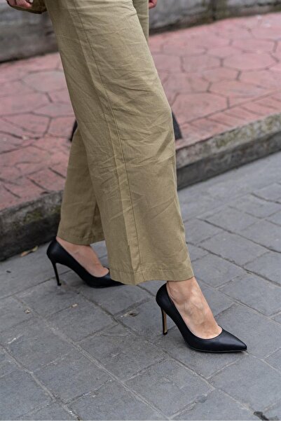 ECENİN BUTİĞİ Ping Siyah Deri Stiletto