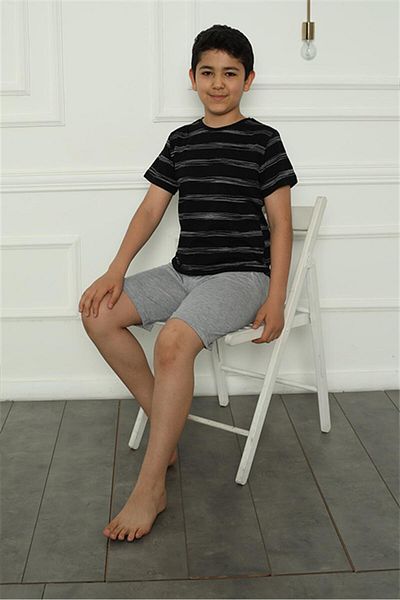 Akbeniz Boy's Combed Cotton Shorts Pajama Set 20392