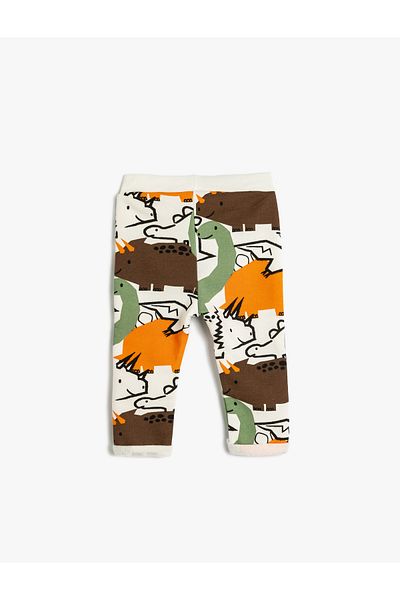 Koton Cotton Jogger Sweatpants - Animals Printed, Tie Waist Ribbed
