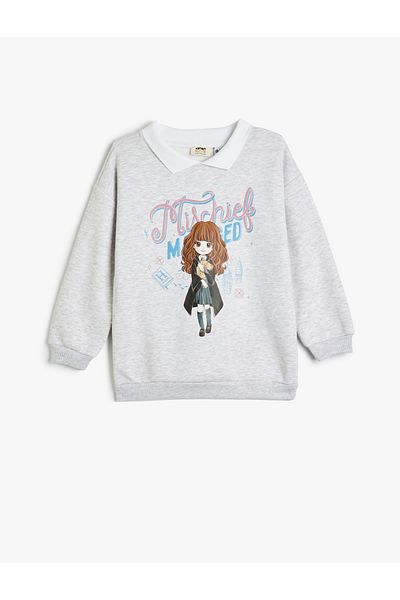 Koton Harry Potter Licensed Sweatshirt - Shirt Collar, Long Sleeve, Hoodie