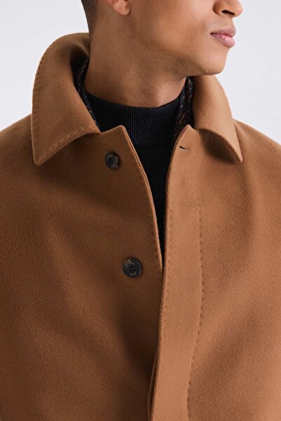 Jakamen Taba Comfort Fit Berber Collar Wool Cashew Coat