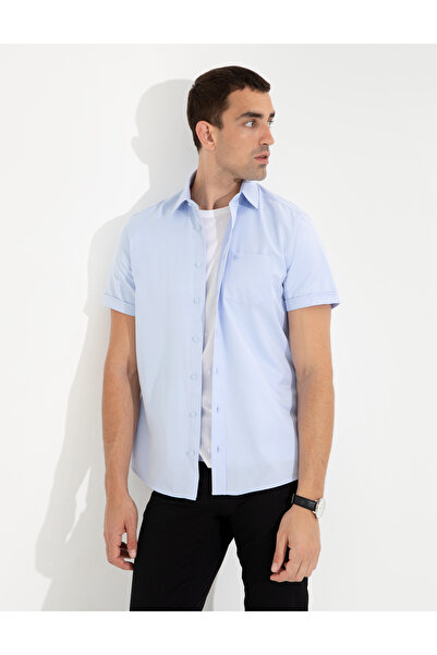 Pierre Cardin Ανοιχτό μπλε πουκάμισο με κοντό μανίκι 50255266-VR003