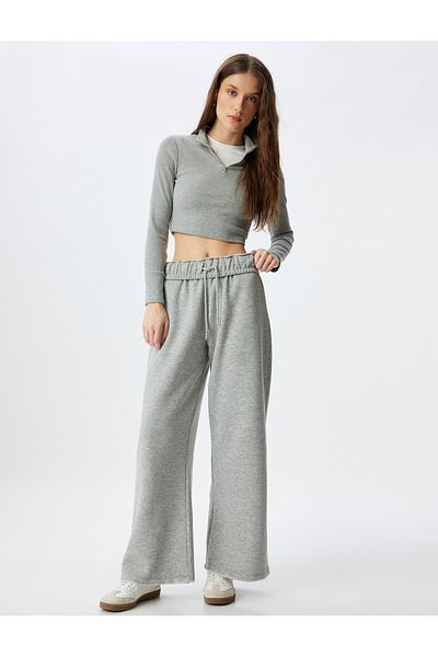 Koton Drei-Garn-Jogginghose mit elastischem Bund und weitem Bein