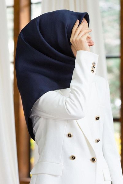 Vissona Μεταξωτό κασκόλ Navy Blue Twill - Exculusive IPE0202