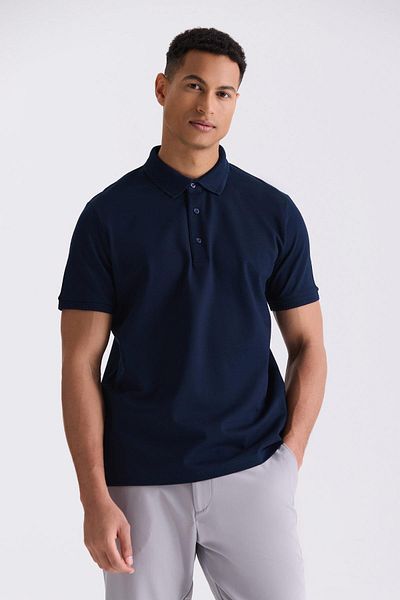 Jakamen Μπλουζάκι με λαιμόκοψη Navy Blue Slim Fit 100% βαμβακερό Mercerized Polo