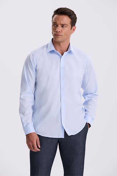 Jakamen Μπλε Comfort Fit πουκάμισο χωρίς σιδέρωμα 100% βαμβάκι