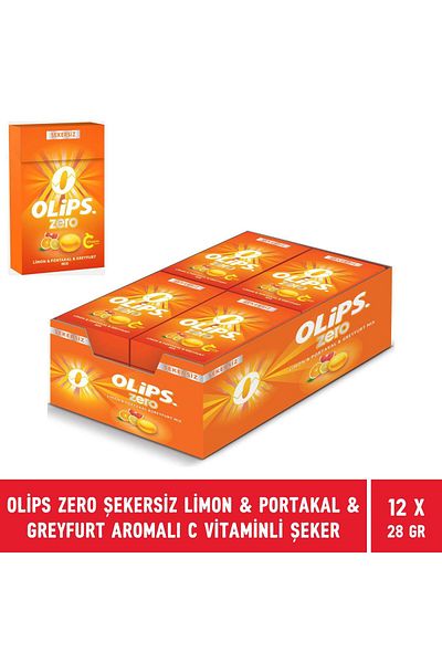 Olips Zero Sugar Free Lemon & Orange & Grapefruit Flavored Vitamin C Candy 28 g - 12 Pieces