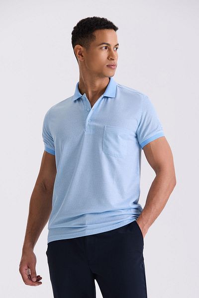 Jakamen Μπλουζάκι με μοτίβο πόλο με τσέπες Blue Classic Fit