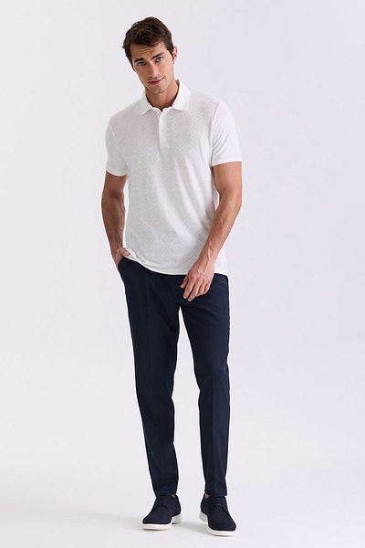Jakamen Μπλουζάκι με γιακά πόλο με σχέδιο Ecru Slim Fit