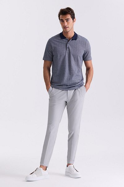 Jakamen Μπλουζάκι με μοτίβο μπλέ Navy Regular Fit με γιακά πόλο